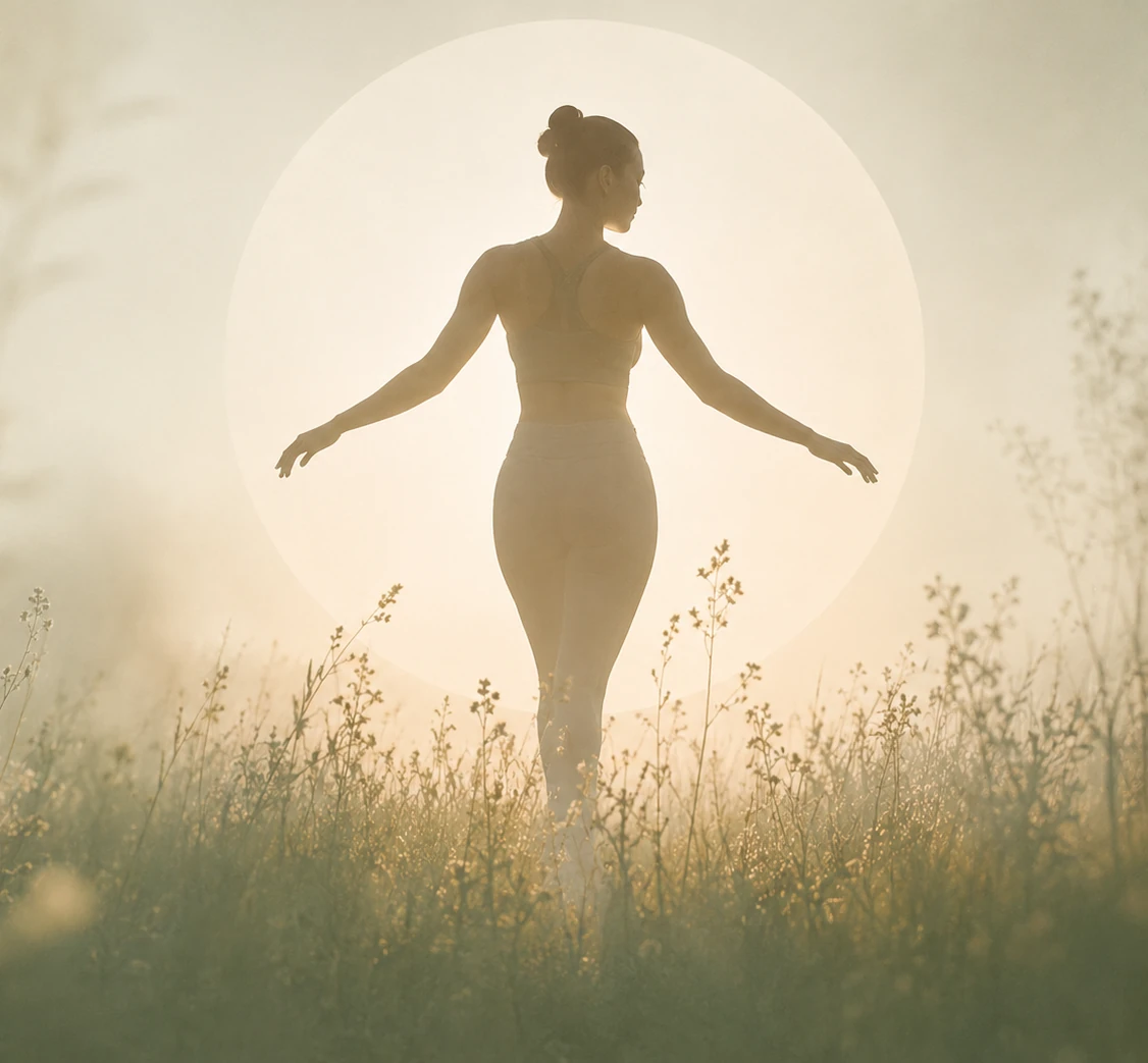 Femme dans un univers apaisant et naturel